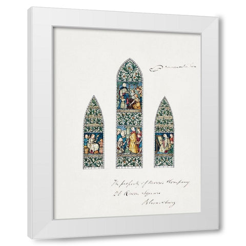 Design for Stained Glass-Southeast Window Nave-Paisley Abbey-Scotland White Modern Wood Framed Art Print by Burne–Jones, Edward
