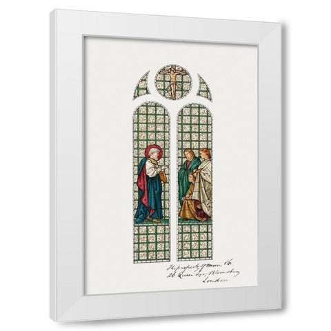 Design for Stained Glass Window-St. Pauls Church-Boston-MA White Modern Wood Framed Art Print by Burne–Jones, Edward