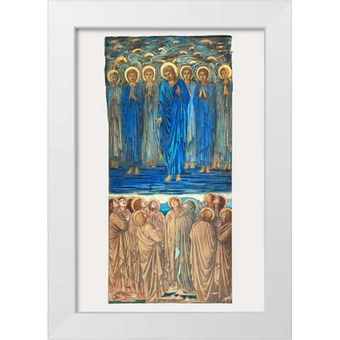 Ascension of Christ White Modern Wood Framed Art Print by Burne–Jones, Edward