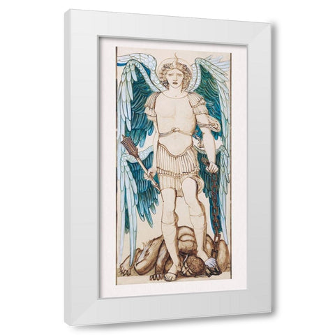 The Angels of the Hierarchy-Principates White Modern Wood Framed Art Print by Burne–Jones, Edward