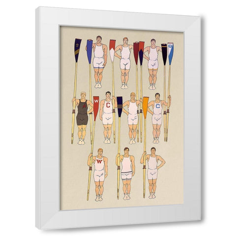 College Crews White Modern Wood Framed Art Print by Penfield, Edward