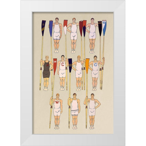 College Crews White Modern Wood Framed Art Print by Penfield, Edward