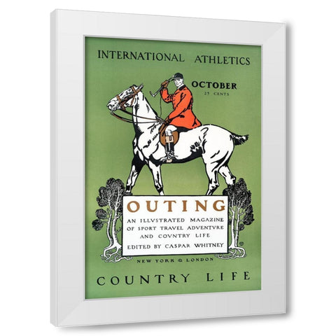 Outing Magazine Cover White Modern Wood Framed Art Print by Penfield, Edward