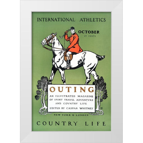 Outing Magazine Cover White Modern Wood Framed Art Print by Penfield, Edward