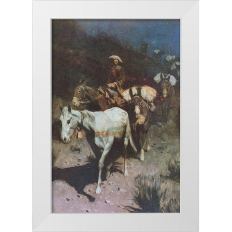 The Bell Mare White Modern Wood Framed Art Print by Remington, Frederic