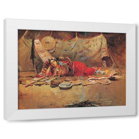 Keeoma White Modern Wood Framed Art Print by Russell, Charles Marion