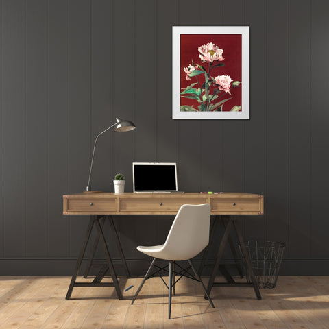 Haerdaceous Peony White Modern Wood Framed Art Print by Kazumasa, Ogawa