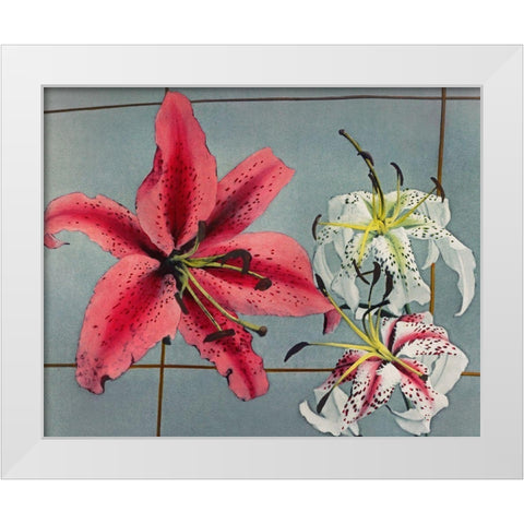 Lily IX White Modern Wood Framed Art Print by Kazumasa, Ogawa