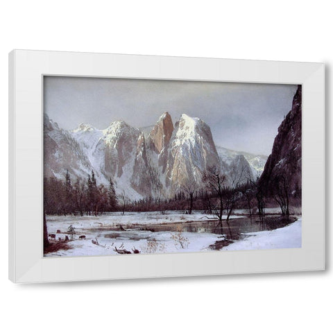 Cathedral Rock White Modern Wood Framed Art Print by Bierstadt, Albert