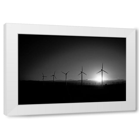 Wind turbines-Riverside County-California White Modern Wood Framed Art Print by Highsmith, Carol