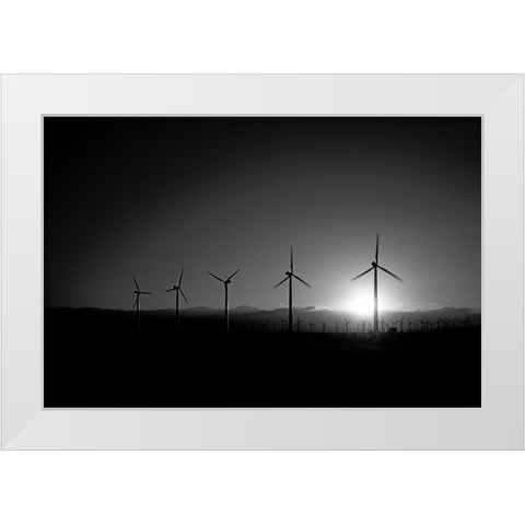 Wind turbines-Riverside County-California White Modern Wood Framed Art Print by Highsmith, Carol