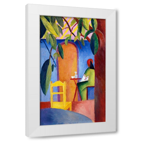 Turkisches Cafe White Modern Wood Framed Art Print by Macke, August