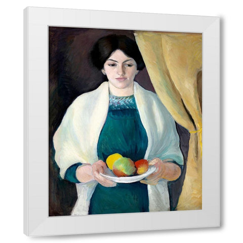 Portrait of the Artists Wife White Modern Wood Framed Art Print by Macke, August