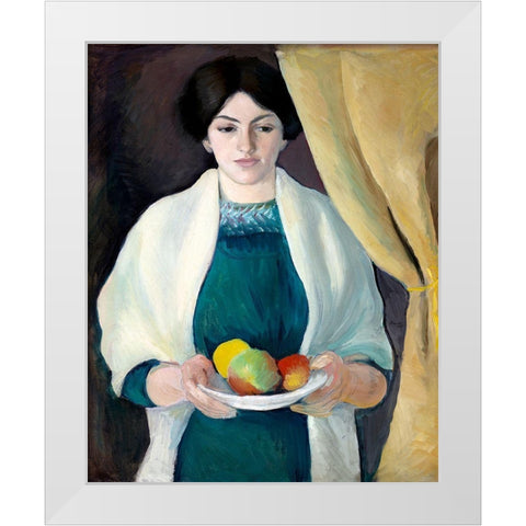 Portrait of the Artists Wife White Modern Wood Framed Art Print by Macke, August