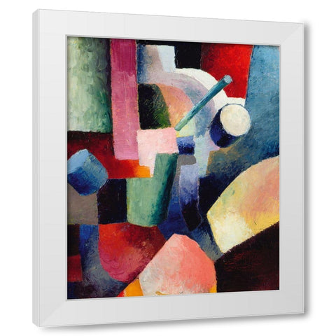 Colored Composition of Forms White Modern Wood Framed Art Print by Macke, August