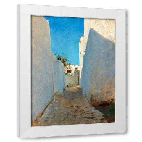A Moroccan Street Scene White Modern Wood Framed Art Print by Sargent, John Singer