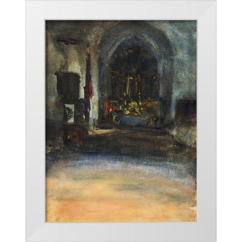 Spanish Church Interior White Modern Wood Framed Art Print by Sargent, John Singer