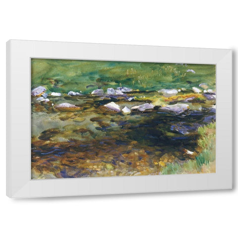 Brook and Meadow White Modern Wood Framed Art Print by Sargent, John Singer