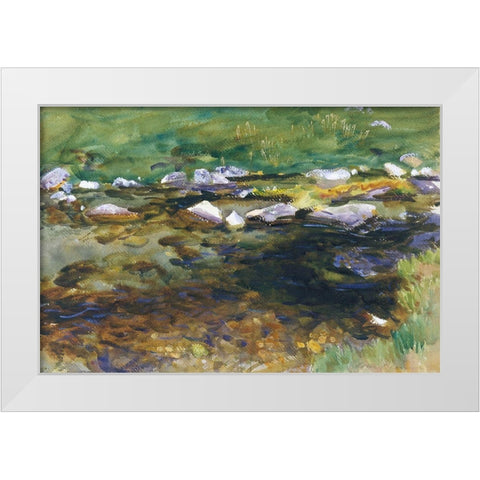 Brook and Meadow White Modern Wood Framed Art Print by Sargent, John Singer