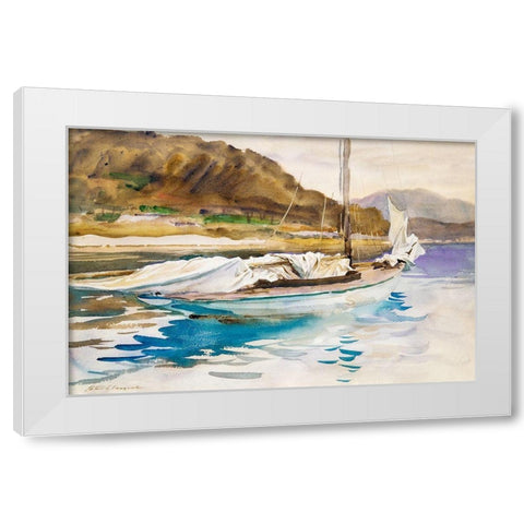 Idle Sails White Modern Wood Framed Art Print by Sargent, John Singer