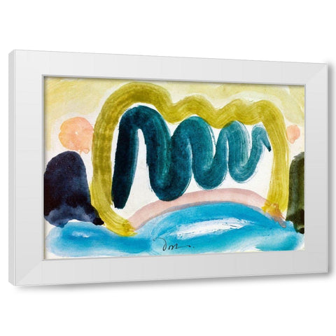 Pond in Sunlight White Modern Wood Framed Art Print by Dove, Arthur