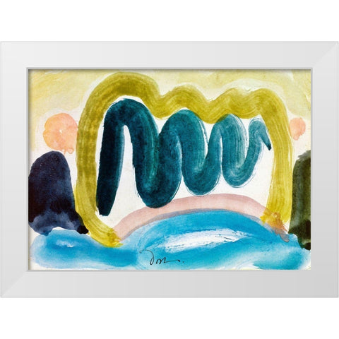 Pond in Sunlight White Modern Wood Framed Art Print by Dove, Arthur