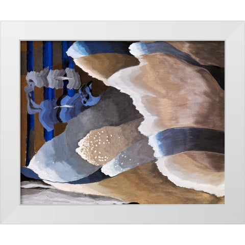 Reaching Waves White Modern Wood Framed Art Print by Dove, Arthur
