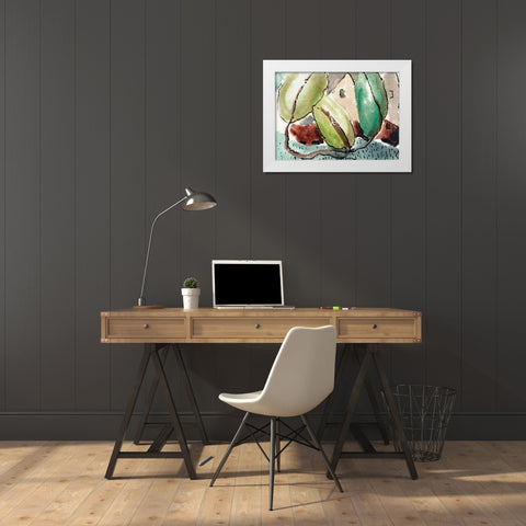 House with Trees White Modern Wood Framed Art Print by Dove, Arthur