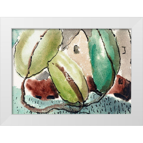 House with Trees White Modern Wood Framed Art Print by Dove, Arthur