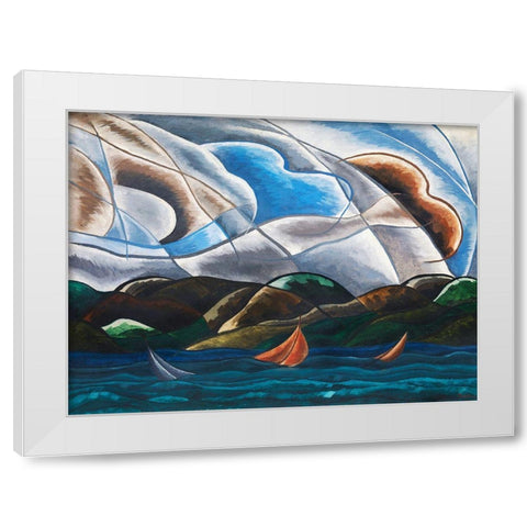Clouds and Water White Modern Wood Framed Art Print by Dove, Arthur