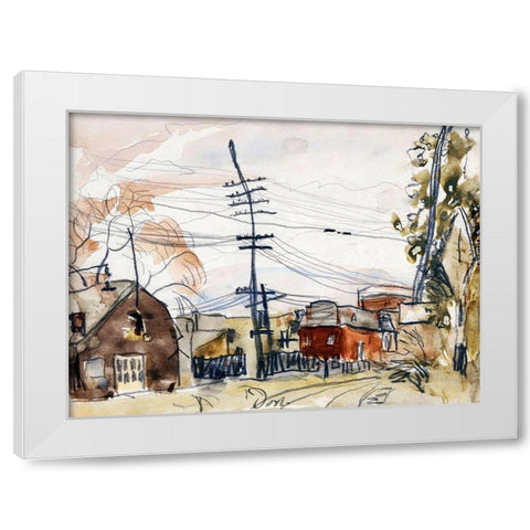 Fall Brook Railroad White Modern Wood Framed Art Print by Dove, Arthur