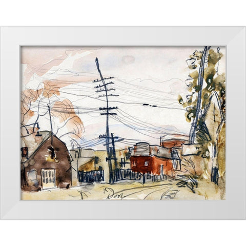 Fall Brook Railroad White Modern Wood Framed Art Print by Dove, Arthur