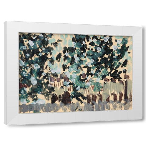 Green Leaves White Modern Wood Framed Art Print by Dove, Arthur