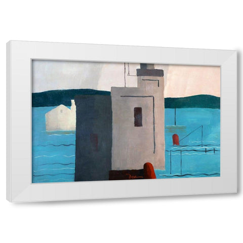 Lloyds Harbor White Modern Wood Framed Art Print by Dove, Arthur