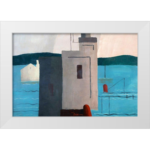 Lloyds Harbor White Modern Wood Framed Art Print by Dove, Arthur