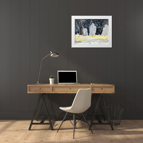 Old Tombstones White Modern Wood Framed Art Print by Dove, Arthur