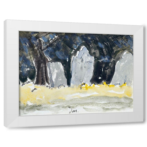 Old Tombstones White Modern Wood Framed Art Print by Dove, Arthur