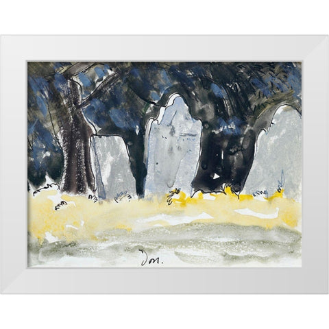 Old Tombstones White Modern Wood Framed Art Print by Dove, Arthur