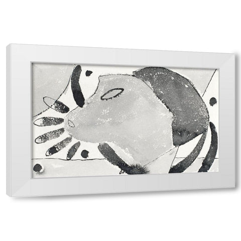 There Was a Cat Somewhere White Modern Wood Framed Art Print by Dove, Arthur