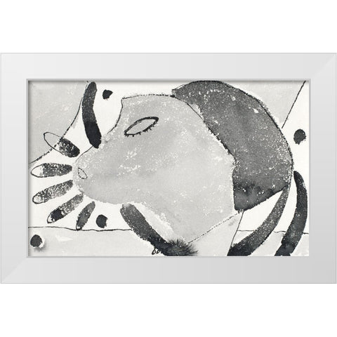 There Was a Cat Somewhere White Modern Wood Framed Art Print by Dove, Arthur