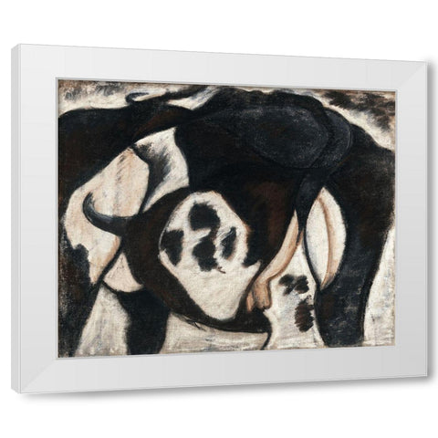Cow White Modern Wood Framed Art Print by Dove, Arthur