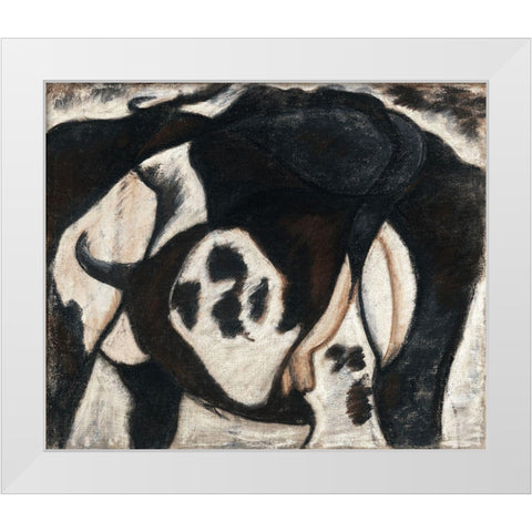 Cow White Modern Wood Framed Art Print by Dove, Arthur