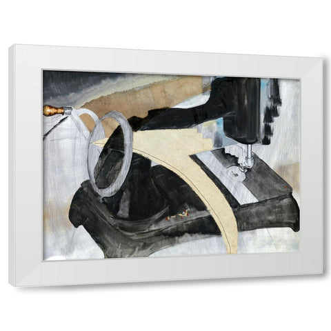 Hand Sewing Machine White Modern Wood Framed Art Print by Dove, Arthur