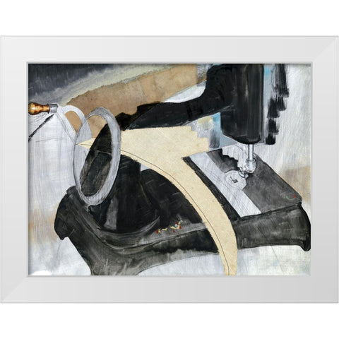 Hand Sewing Machine White Modern Wood Framed Art Print by Dove, Arthur