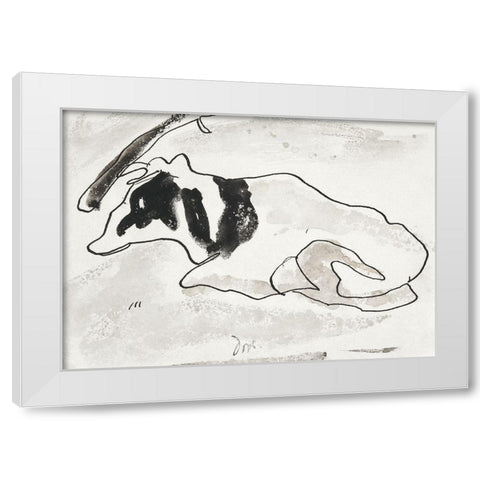Cow II White Modern Wood Framed Art Print by Dove, Arthur