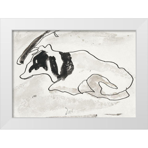 Cow II White Modern Wood Framed Art Print by Dove, Arthur