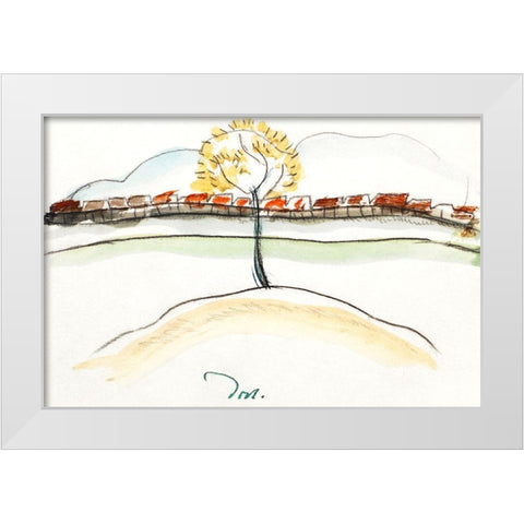 Fall Brook Railroad White Modern Wood Framed Art Print by Dove, Arthur