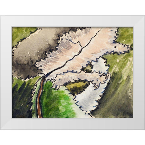 Dogwood White Modern Wood Framed Art Print by Dove, Arthur