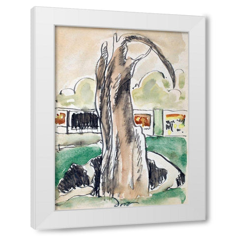 Tree White Modern Wood Framed Art Print by Dove, Arthur