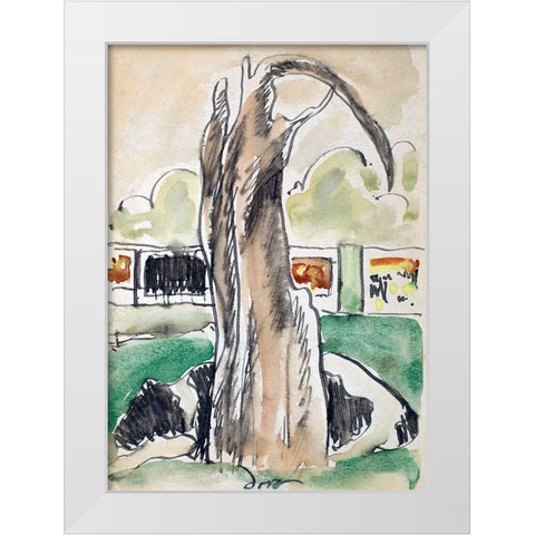 Tree White Modern Wood Framed Art Print by Dove, Arthur
